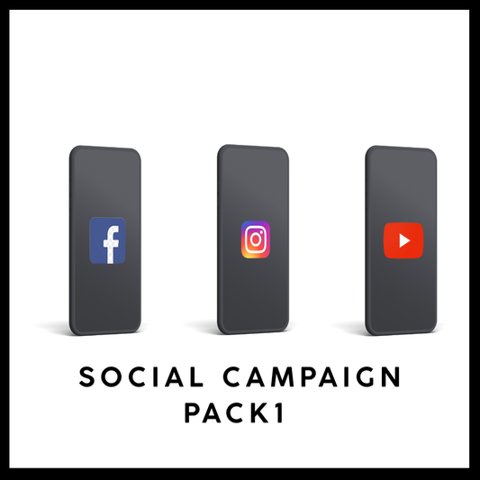 Social campaign pack featuring Facebook, Instagram, and YouTube ad icons for effective marketing solutions. Business marketing, artist marketing, independent artist marketing, how to market yourself